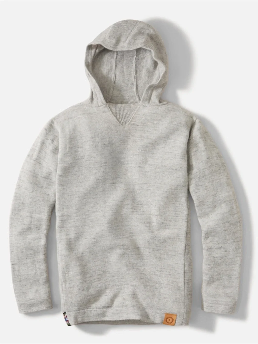 PAKA Men's Crewneck Sweater Hoodie in Light Gray Handmade.